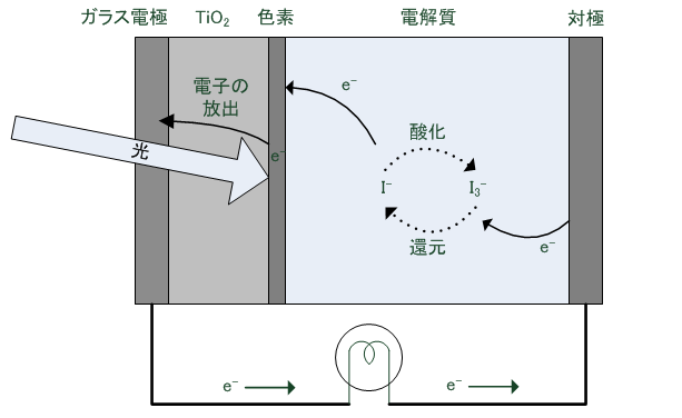 色素増感太陽電池の動作原理